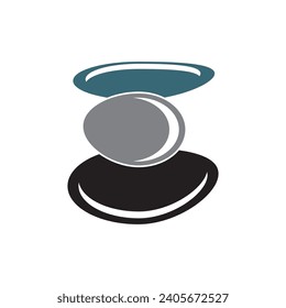 Zen stone illustration in flat style. vector zen stone icon.