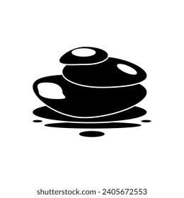 Zen stone illustration in flat style. vector zen stone icon.