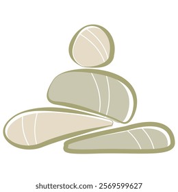 Zen Stone Logo Isolated on White Background