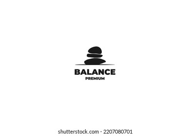 Zen stone rock balancing logo design vector template