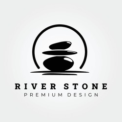 Zen Stone Silhouette Logo Vector Illustration Design Creative