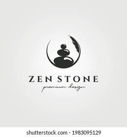 logotipo de silueta de piedra zen diseño de símbolo vector, logotipo de círculo de pila creativa