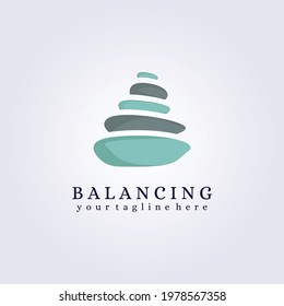 zen stone spa salon logo vector illustration design therapy relax