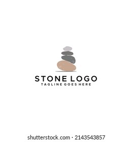 Zen stone stack illustration for logo design template with natural colors and balance concept