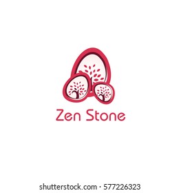 Zen Stone vector. Spa Salon, Massage Center logo design.