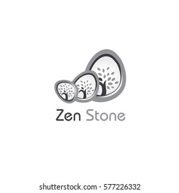 Zen Stone vector. Spa Salon, Massage Center logo design.