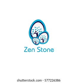 Zen Stone vector. Spa Salon, Massage Center logo design.
