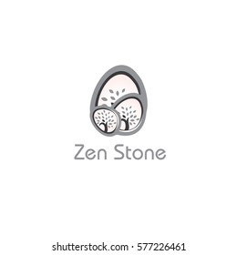 Zen Stone vector. Spa Salon, Massage Center logo design.