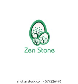 Zen Stone vector. Spa Salon, Massage Center logo design.