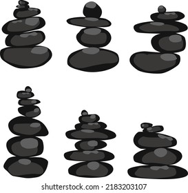 Zen stone vector, spa stone vectors