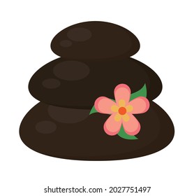 zen stones and flower on white background