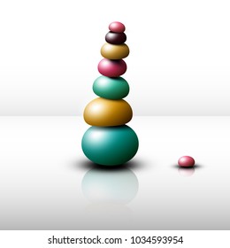 Zen Stones Heap. Vector Pebbles Pile.
