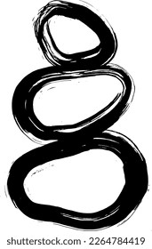 Zen Stones Ink Brush Grunge Pattern