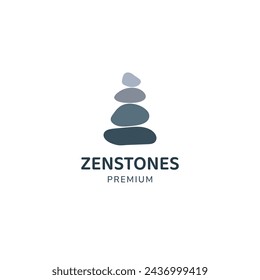 Zen stones logo template vector illustration. Balance rocks logotype concept. Smooth pebble signs set for spa, wellness, beauty salons designs,business cards, company branding. meditation symbols.