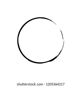 Zen Symbol Abstract Brush Vector Graphic Design. Stroke Enso Sign. Zen Element Illustration.