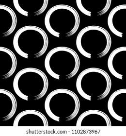 Zen symbol circle seamless pattern background in black and white colour