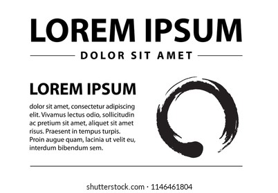 zen symbol, invitation card template