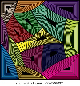 Zen tangle art design,  abstract backgrounds, Vector illustration for cover, postcard, polygonal elements, colorful