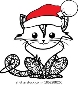 
	Zen Tangle Cat With Christmas Hat File is suitable for t-shirt, laser cutting, sublimation, hobby, cards, invitations, website or crafts projects. Perfect for magazine, news papers, posters etc.