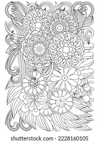Zen tangle Coloring-Pages for Adult And Kids.