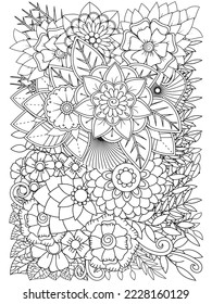 Zen tangle Coloring-Pages for Adult And Kids.