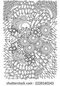 Zen tangle Coloring-Pages for Adult And Kids.
