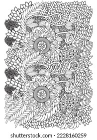 Zen tangle Coloring-Pages for Adult And Kids.