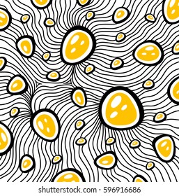 Zen tangle or Zen doodle abstract handmade texture background black orange on white for decoration package perfumer textile clothes
