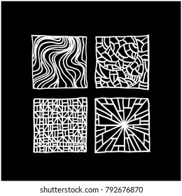 Zen tangle pattern / Hand drawn mosaic illustrations - vector