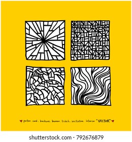 Zen tangle pattern / Hand drawn mosaic illustrations - vector