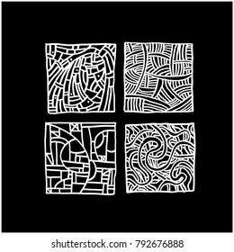 Zen tangle pattern / Hand drawn mosaic illustrations - vector