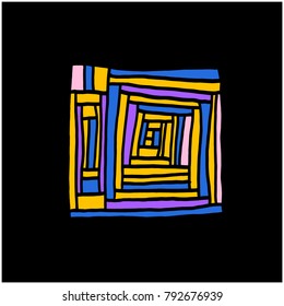 Zen tangle pattern / Hand drawn mosaic illustrations - vector