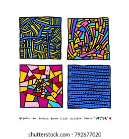Zen tangle pattern / Hand drawn mosaic illustrations - vector