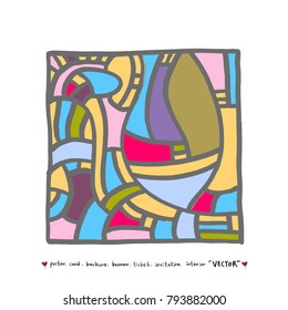Zen tangle pattern / Hand drawn mosaic illustrations - vector