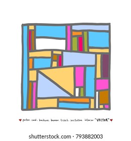 Zen tangle pattern / Hand drawn mosaic illustrations - vector