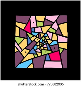 Zen tangle pattern / Hand drawn mosaic illustrations - vector