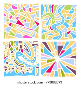 Zen tangle pattern / Hand drawn mosaic illustrations - vector