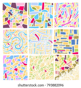 Zen tangle pattern / Hand drawn mosaic illustrations - vector