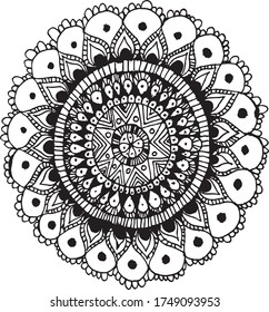 Estilo enmarañado zen. Mandala con adornos