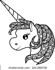 Zen tangle Unicorn is suitable for t-shirt, laser cutting, sublimation, hobby, cards, invitations, website or crafts projects. Perfect for magazine, news papers etc
