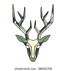 Zen tangle vintage stag deer colored illustration  Deer for tattoo print t  shirt 