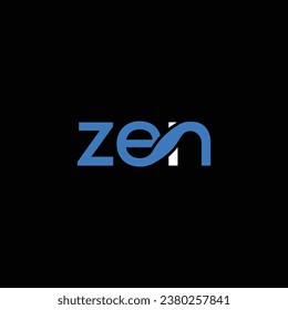 ZEN Text Logo Design. Black and White Logo. Usable for Business Logos. Flat Vector Logo Design Template