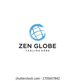 Zen vector circle brush strokes for frames, icons, banner design elements. 
