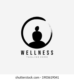 zen wellness logo vector illustration design. balance stone yoga symbol