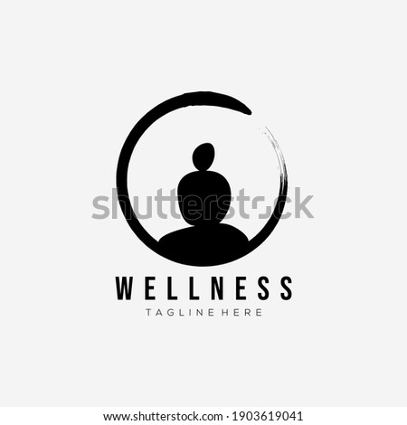 zen wellness logo vector illustration design. balance stone yoga symbol
