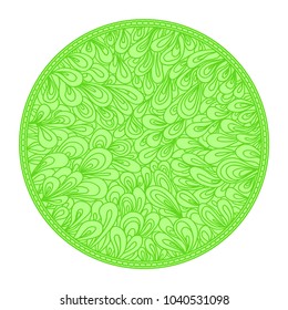 Zendala. Line background. Hand drawn mandala. Tribal texture. Monochrome vegetable floral pattern. Illustration for t-shirts and textiles. Design for spiritual relaxation for adults. Zentangle