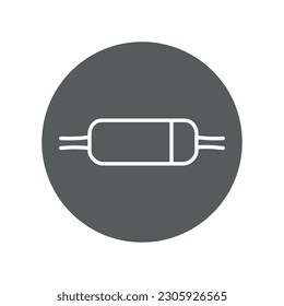 Zener diode black line icon. Pictogram for web page, mobile app, promo.