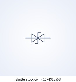 Zener diode dual, vector best gray line symbol on white background, EPS 10