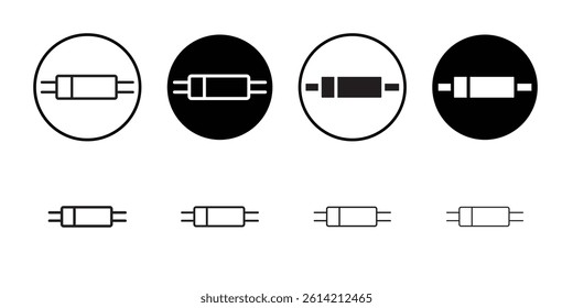 Zener diode icon Black and white outline vector
