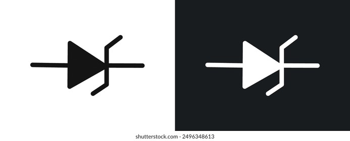 Conjunto de Vector de gráficos lineales de icono de diodo Zener en negro